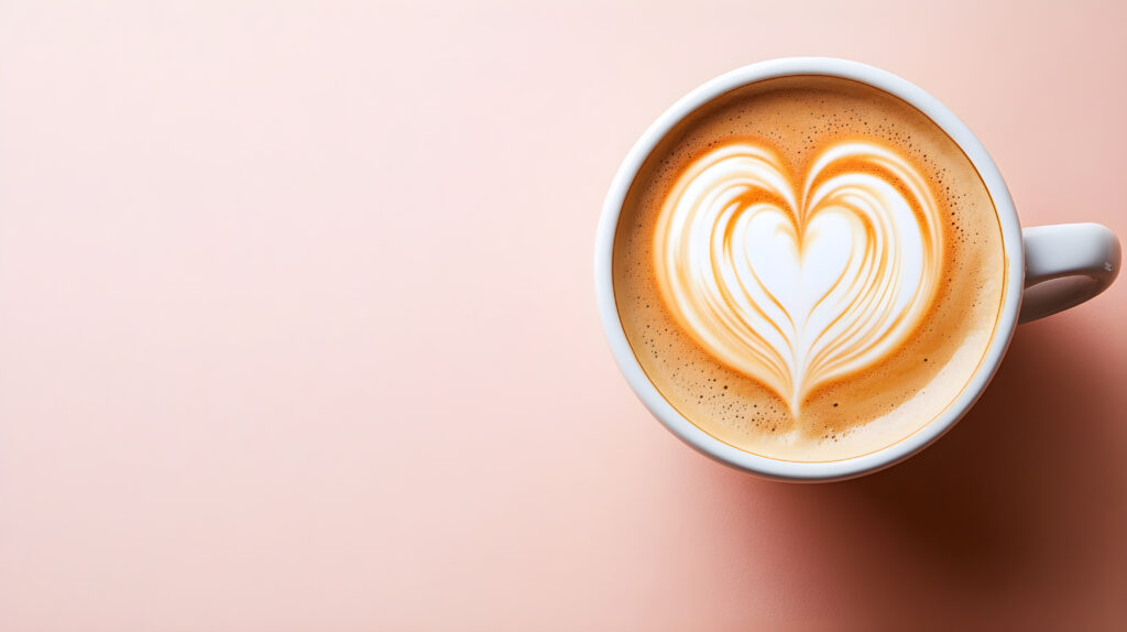 Latte with heart art